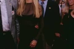 American actress Kim Basinger and her brother, Mick Basinger attend the premiere of 'Batman', held at the Mann Village Theater in Los Angeles, California, 19th June 1989. Mick Basinger is Kim's business manager.  (Photo by Vinnie Zuffante/Getty Images)
