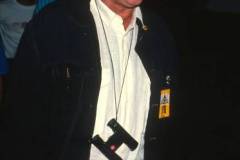 American actor Jack Nicholson, a pair of binoculars around his neck, attends a premiere of 'Batman' at the Mann Bruin Theater, Westwood, California, June 19, 1989. (Photo by Ron Galella, Ltd./Ron Galella Collection via Getty Images)
