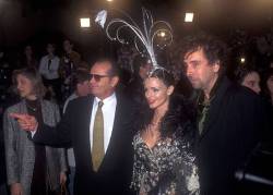 Jack Nicholson, Lisa Marie and director Tim Burton (Photo by Barry King/WireImage)