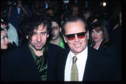 288329 09: Director Tim Burton and actor Jack Nicholson attend the premiere of "Mars Attacks" at Mann