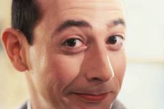 American actor, screenwriter, and producer Paul Reubens is Pee-wee Herman on the set of Pee-wee's Big Adventure, directed by Tim Burton. (Photo by Barry King/Sygma/Sygma via Getty Images)